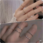 10 pcs alloy silver and gold plated plain rings set