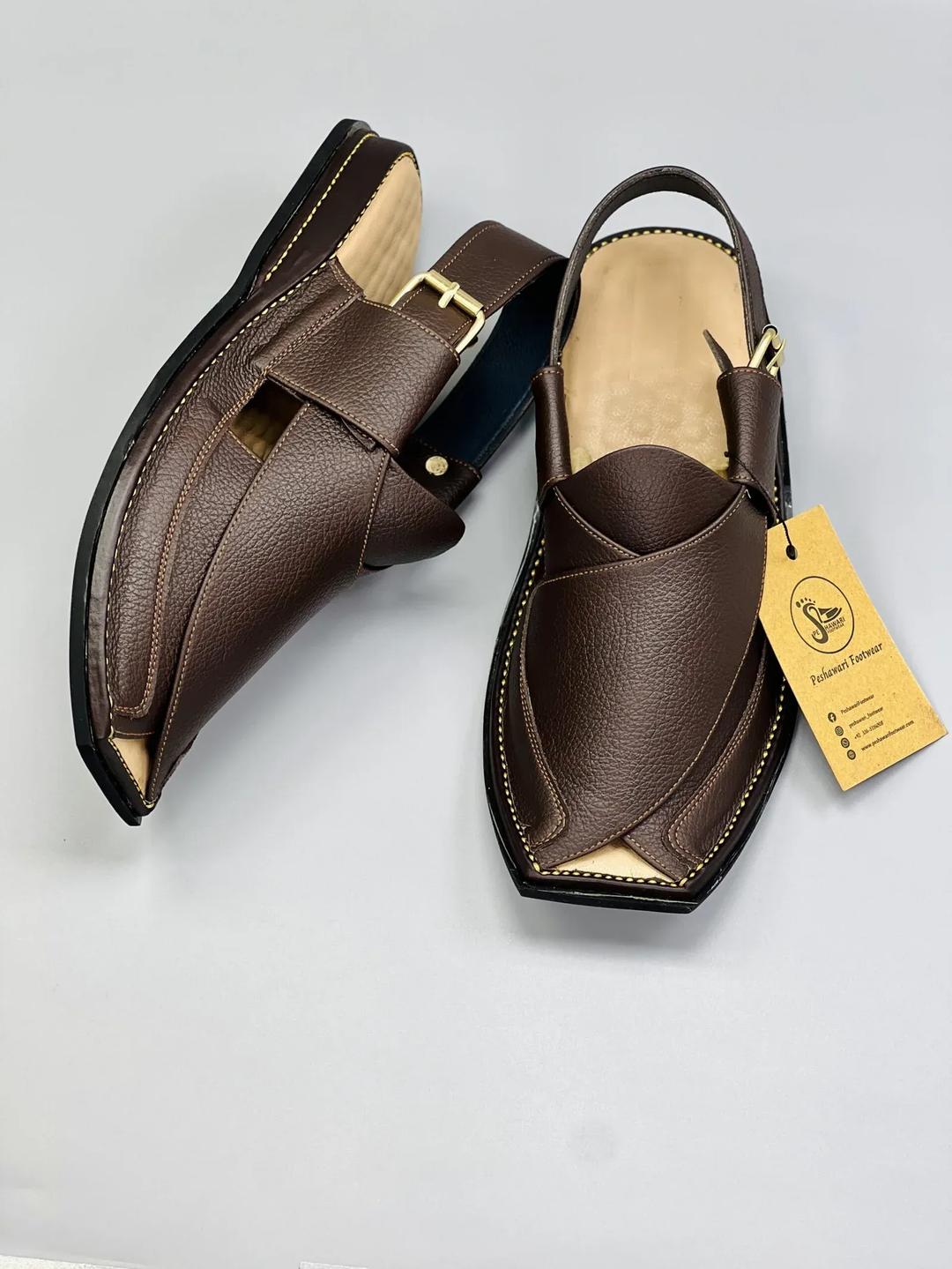 peshawar zalmi inspired brown peshawari chappal – premium leather