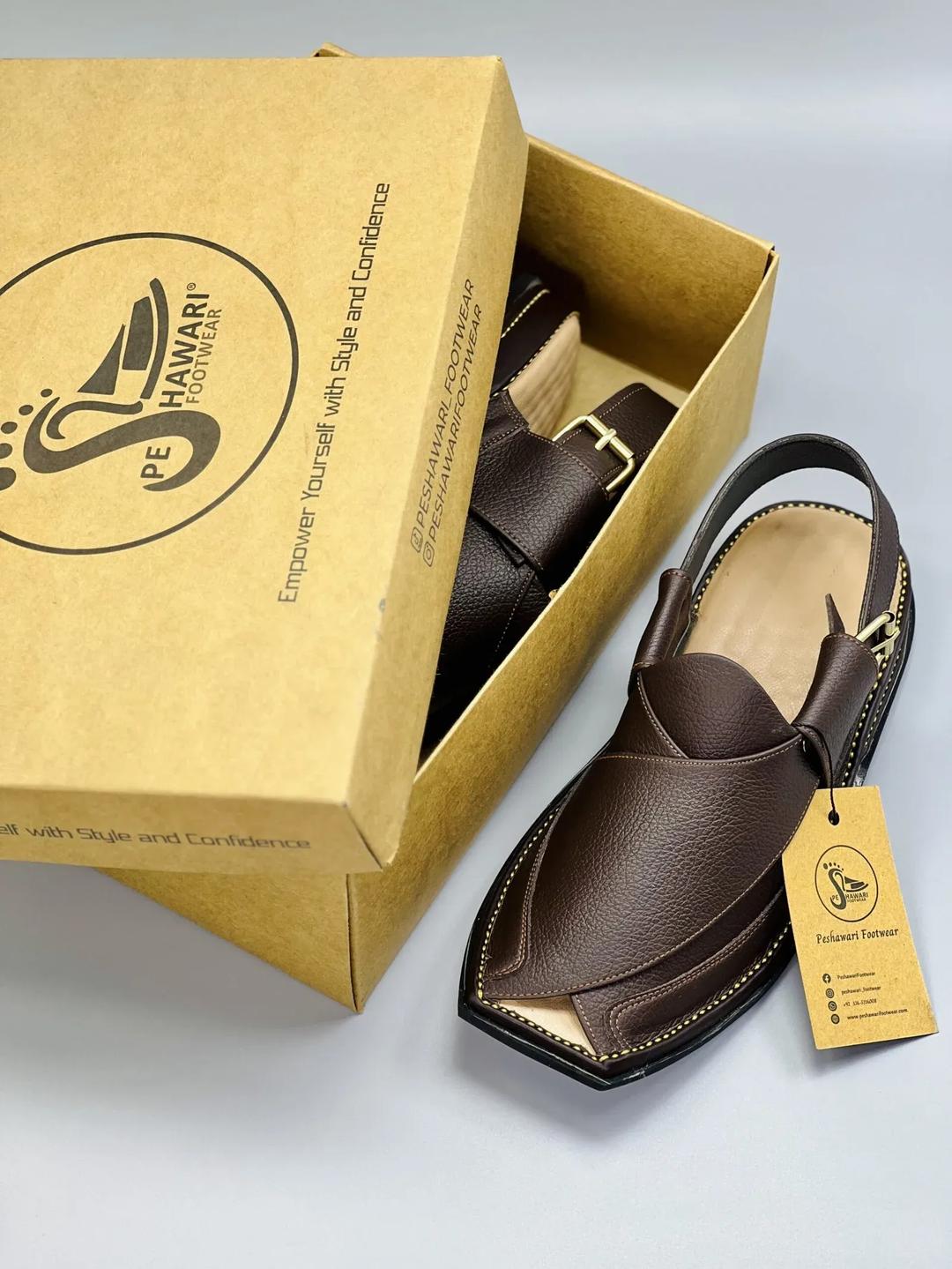 peshawar zalmi inspired brown peshawari chappal – premium leather