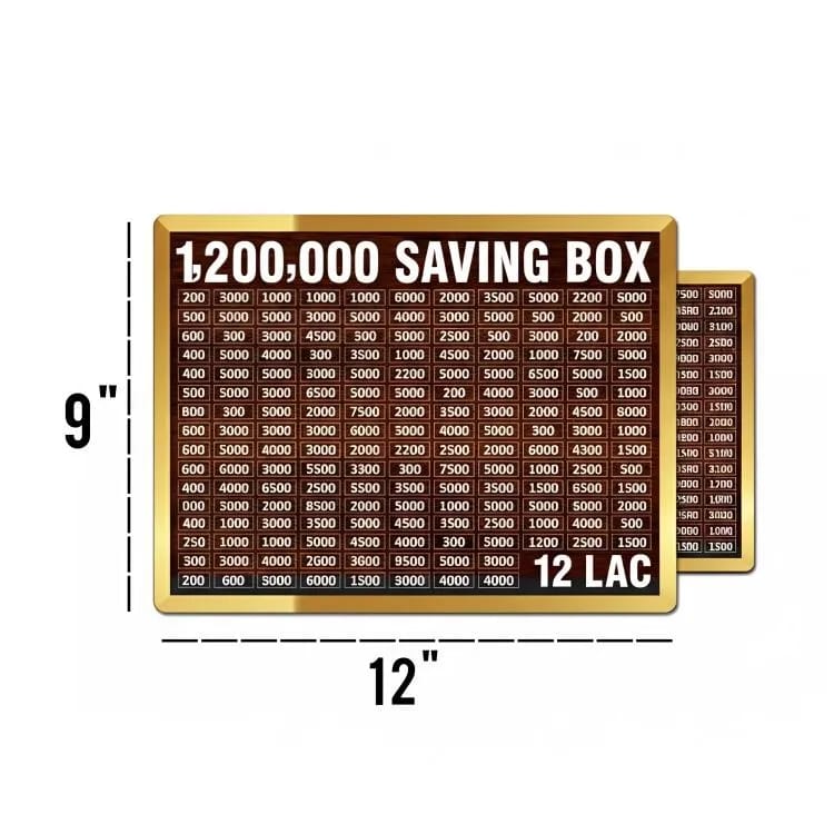 12 lakh money saving box – wooden cash saving box for big goals