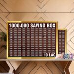 wooden 10 lakh saving box with target chart
