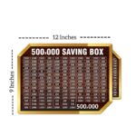 wooden 500,000 pkr saving box with chart