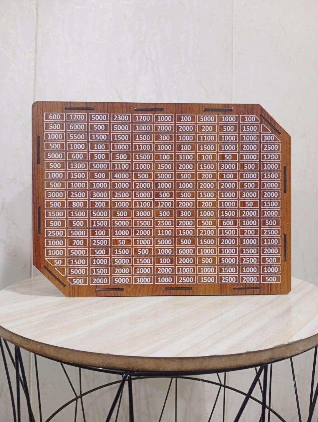 wooden 500,000 pkr saving box with chart