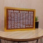 wooden 300,000 saving box challenge chart
