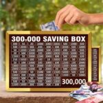 wooden 300,000 saving box challenge chart