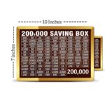 wooden 200,000 rupee saving box with slots