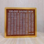 wooden 100,000 pkr saving box with cash tracker