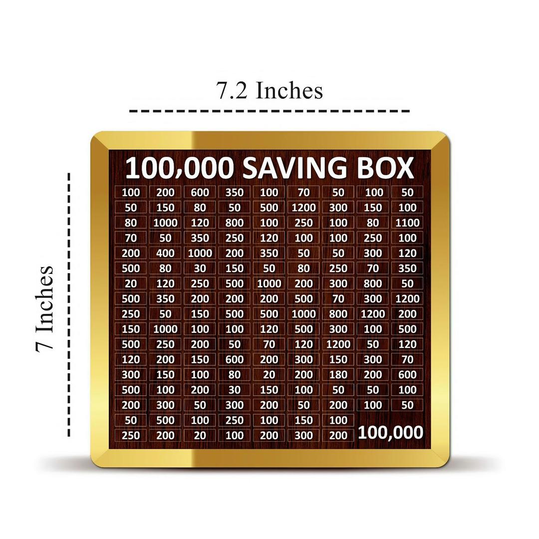 wooden 100,000 pkr saving box with cash tracker