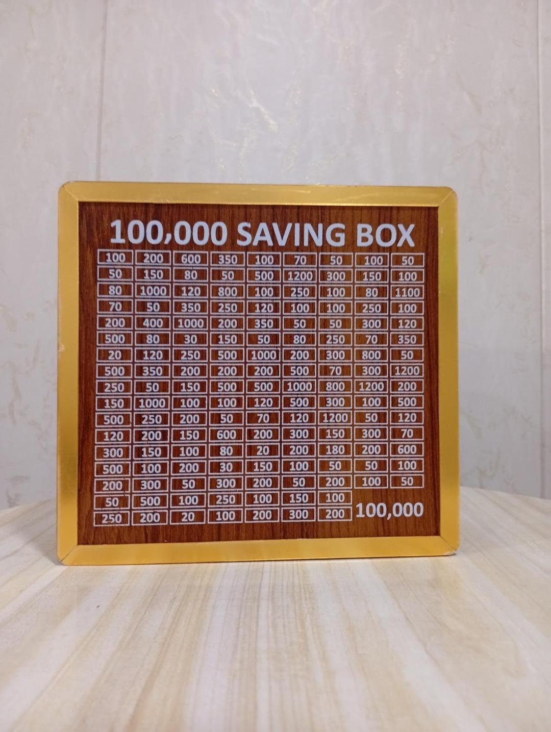 wooden 100,000 pkr saving box with cash tracker