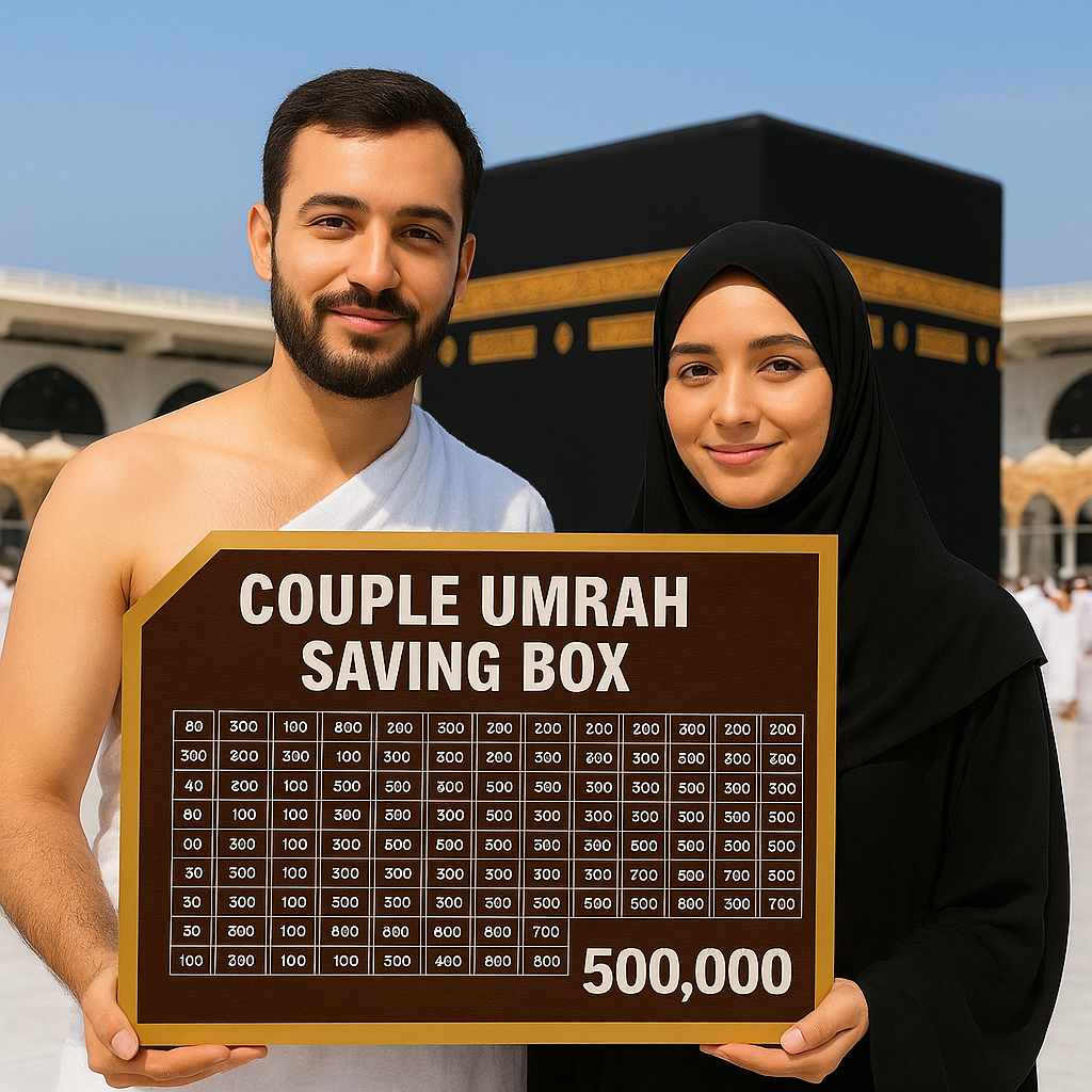 couple umrah saving box 500,000 pkr